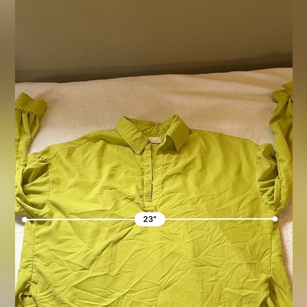 Free People Love Until Tomorrow Poet Blouse XS Green Long Sleeve Boho - Picture 8 of 12